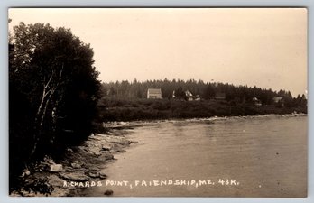 1910's Friendship Maine Richards Point Real Photo Postcard RPPC