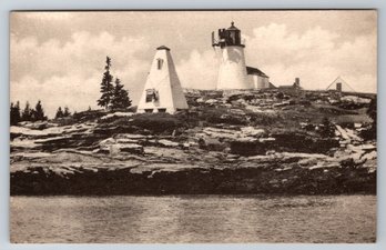 1940's Boothbay Harbor Maine Burnt Island Lighthouse Postcard