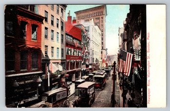 C. 1905 Boston MA Newspaper Row Washington St Early Postcard