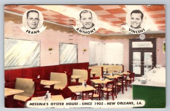 1953 New Orleans LA Messina Oyster House Linen Postcard