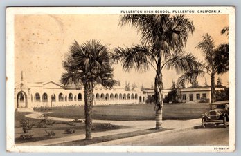 1920's Fullerton CA High School Postcard