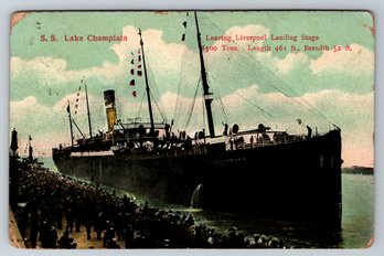 1910 SS Lake Champlain Luxury Liner Postcard