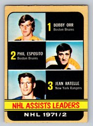 1972 Topps #62 Scoring Leaders Hockey Card W/ Bobby Orr