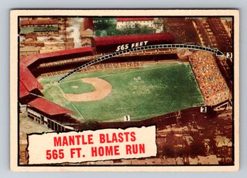 1961 Topps #406 Mickey Mantle 565 Ft HR Baseball Card VG-EX