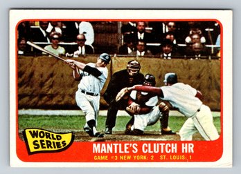 1965 Topps #134 Mickey Mantle Clutch HR Baseball Card VG-EX