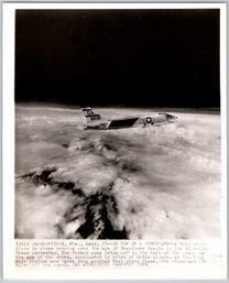 1959 Navy Jet Over Hurricane Jacksonville FL Wire Photo