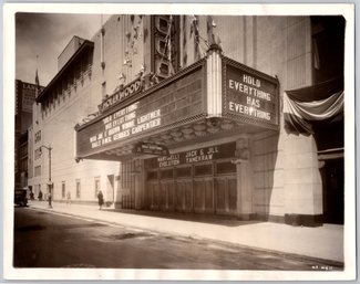 1930 New York City Broadway Hollywood Theatre 8 X 10 Photo - Type 1