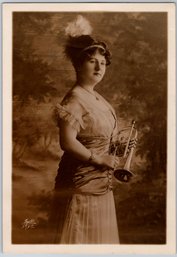 C. 1910 Broadway Star With Trumpet Photo By Apeda Of New York