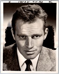 1955 Charlton Heston Hollywood Actor Vintage Promo Photo - Type 1