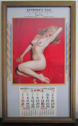 Vintage 1954 Framed PIN-UP Calendar Advertisement Of MARILYN MONROE