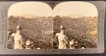 1924 Yale Bowl Football Stereoview Card By Keystone View Co