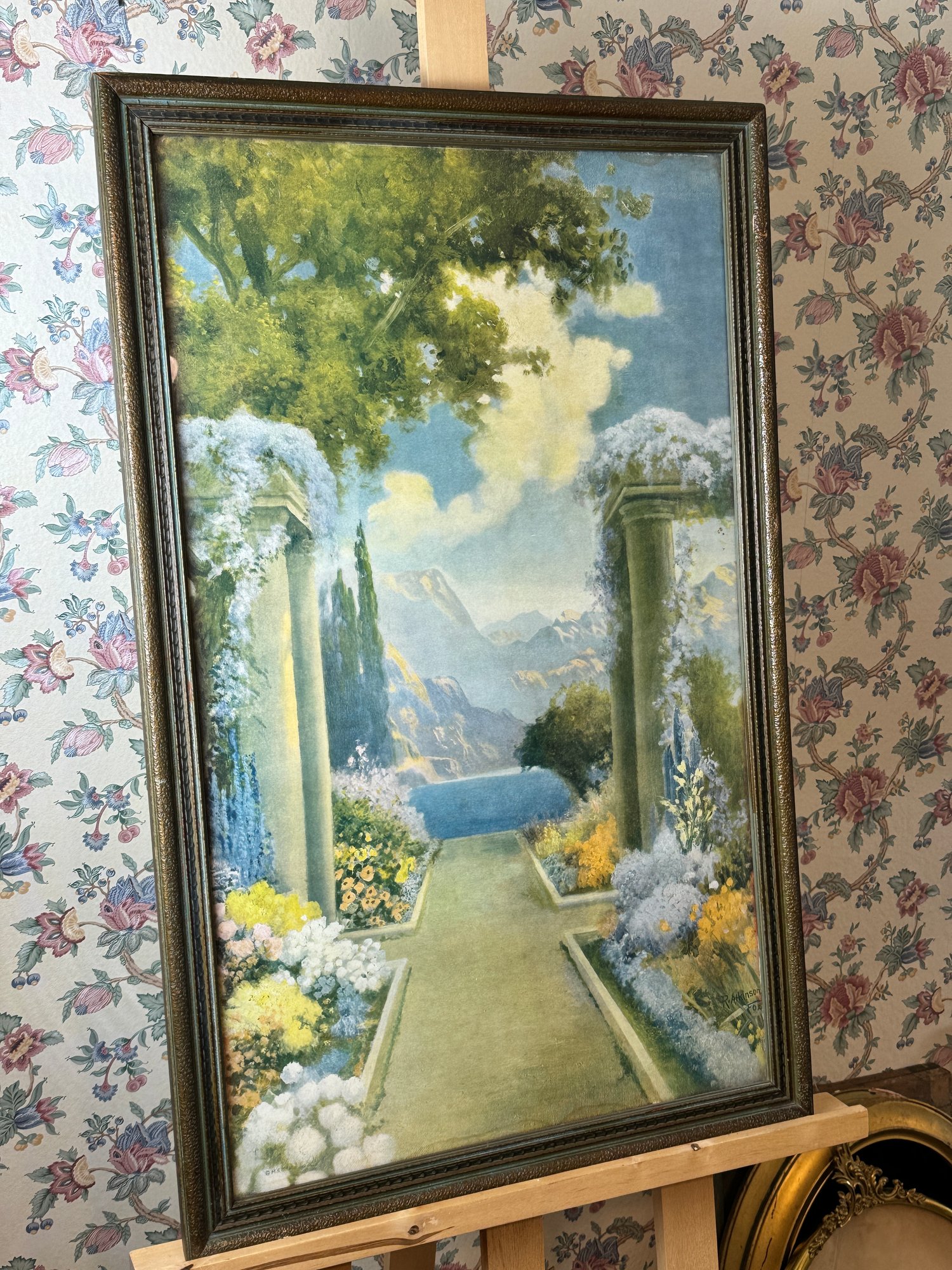 Large Fox Garden Scene Print #41713 | Auctionninja.com