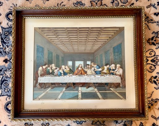 Last Supper Print In Vintage Frame