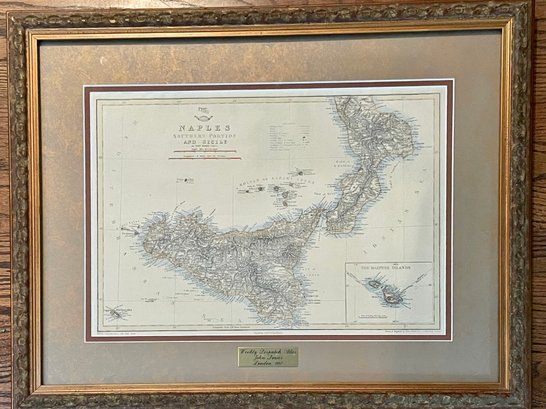 Framed Map - Weekly Dispatch Atlas John Dower, London 1860