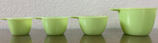 Set Of 4 Jadeite Measuring Cups.