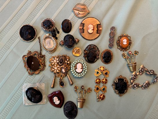 Lot Of Cameo Brooches