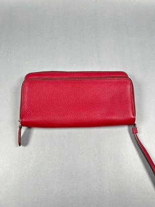 Red Coach Leather Wallet