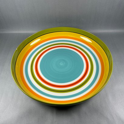 Very Large Stripped  Crate & Barrel Round Platter - Portugal