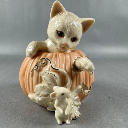 Hand Painted Lenox Halloween Cat - Accents  With 24 K Gold