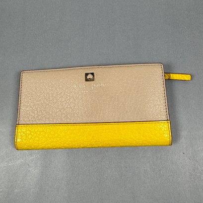 Kate Spade Beige/yellow Zip Wallet
