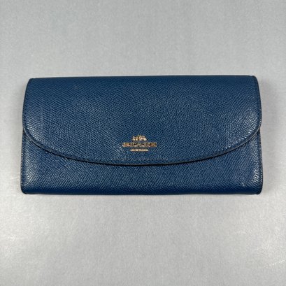 Coach Navy Leather Wallet