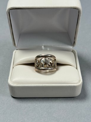 Vintage Elephant Sterling Ring 5.75 Sz
