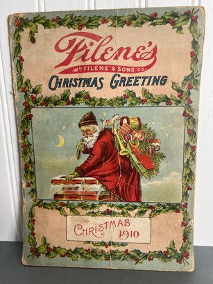 Advertising Book:  Wm. Filenes Sons Co. Apparel Store - Christmas Greetings & Stories - 1910