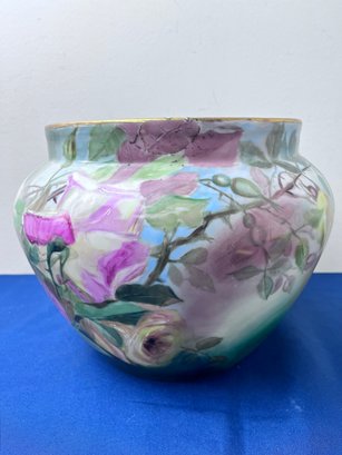 Vintage Limoges Vase Marked MLH On Bottom,  Has Rim Repair.