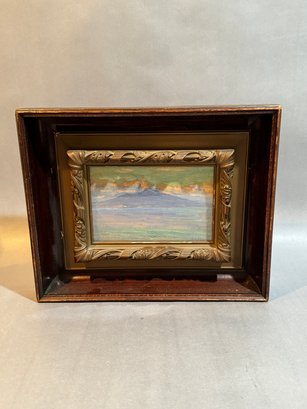 Oil In Shadow Box Style Frame - Bay Of Naples