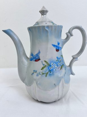 Bluebird Porcelain Pitcher By Adrienne Dated 78.