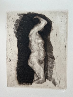Kaethe Kollwitz,  Original Etching,  Restrike, Title: Nude Women