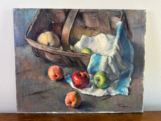 Vivian Goddard, Still Life, Apples & Basket