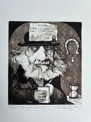 Charles Bragg Artist, Lithograph,  Title: Psychiatrist