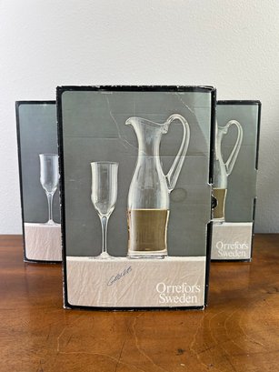 Six Orrefors Goblets With Box