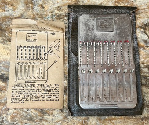 Vintage Tasco Pocket Arithmometer With Case