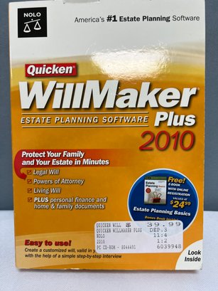 Will Maker Estate Planning Software 2010.