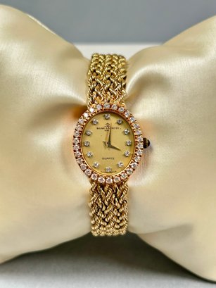 14k And Diamond Baume Mercier Ladies Quartz Watch