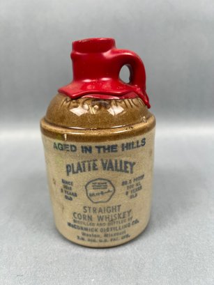Platte Valley Stoneware Whiskey Jug.
