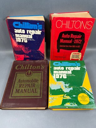 4 Vintage Chiltons Auto Repair Manuals.