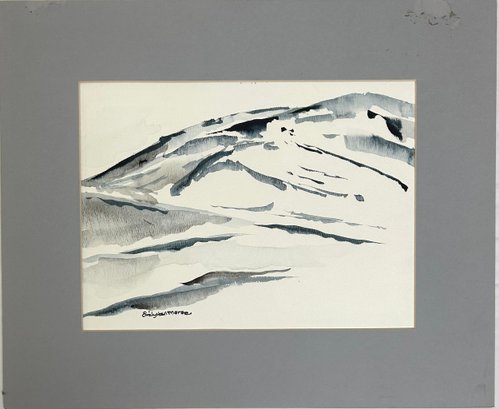 Emily H. Morse  Signed Mountains Landscape Artwork With Matte