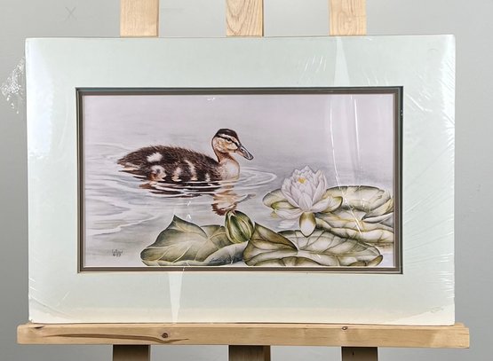 Susan LeBow Signed And Matted Print Of A Duckling.