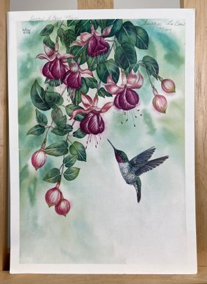 Susan LeBow Signed And Numbered Print Of A Hummingbird.