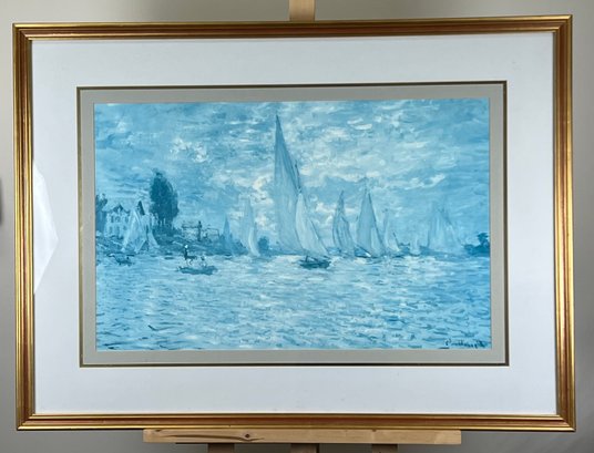 Framed Monet Print Les Barques.