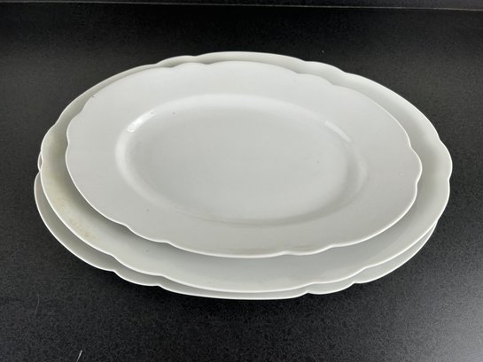 Set Of 3 Oval Bavaria Serving Platters