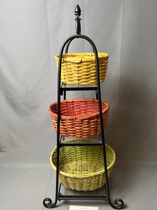 3 Tiered Artisan Stand With Artisan Baskets.