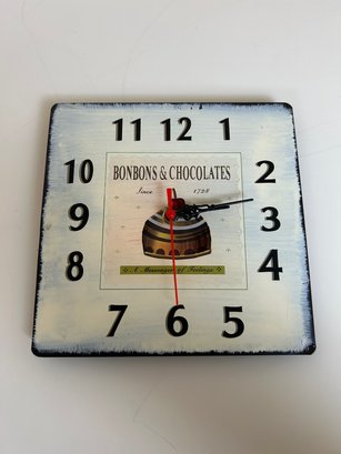 Metal Decorator Battery Operated Wall Clock - Bonbons & Chocolates