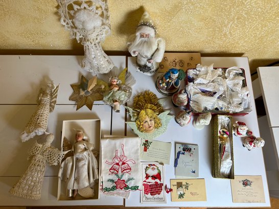 Lot Of Vintage And Newer Christmas Decorations.
