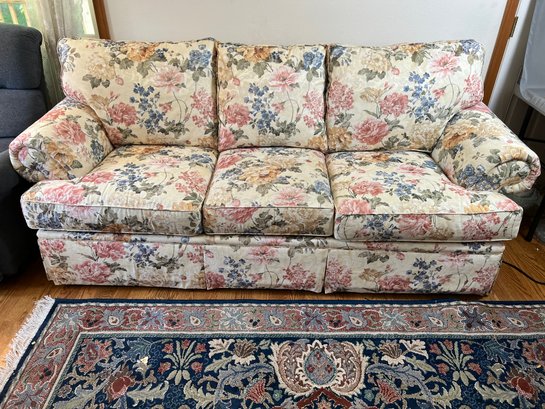 Bassett Floral Overstuffed Sofa