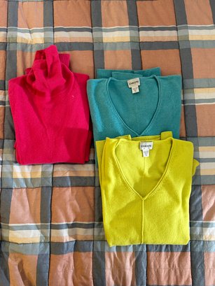 Lot Of 3 Women's Chicos Cashmere Sweaters - Size 1