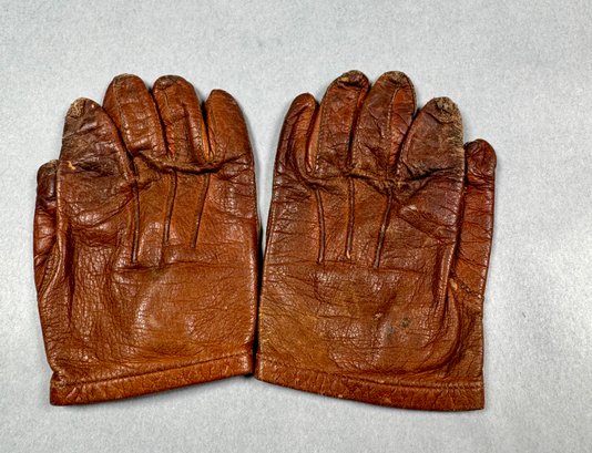 Childs Brown Leather Gloves